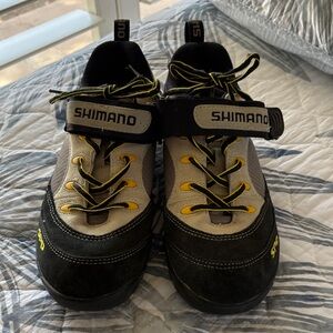 Shimano SPD Velcro Cycling Shoes Women Size 8/ unisex - Black & Yellow SH-MO37W
